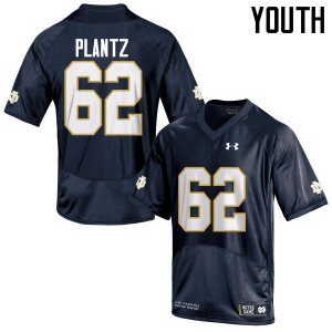 Notre Dame Fighting Irish Youth Logan Plantz #62 Navy Blue Under Armour Authentic Stitched College NCAA Football Jersey YIL4699ZK